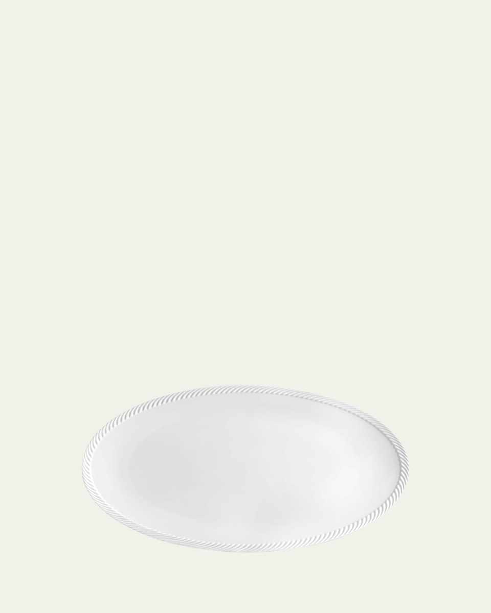 Corde Large Oval Platter, White